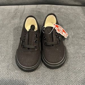 Toddler Vans canvas shoes size 4.5 black, new with tags.
